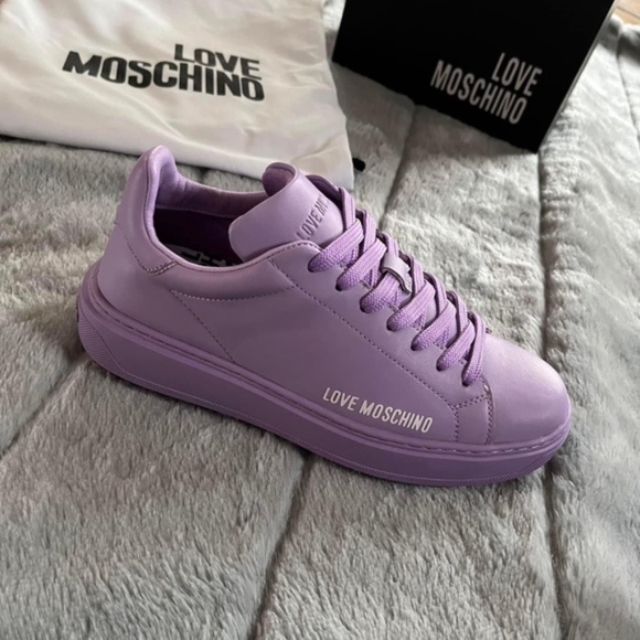 MOSCHINO Calfskin Bold Love Sneakers - Picture 8 of 15